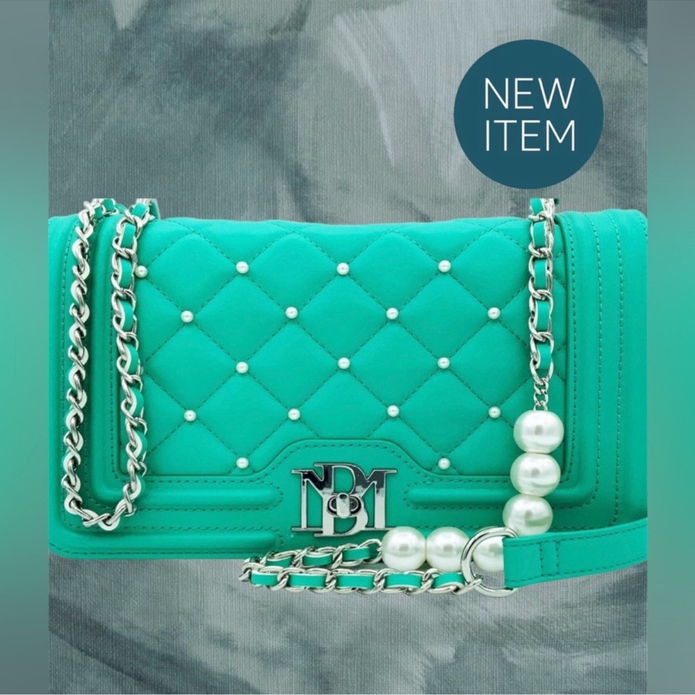 Badgley Mischka Quilted Crossbody Bag. New